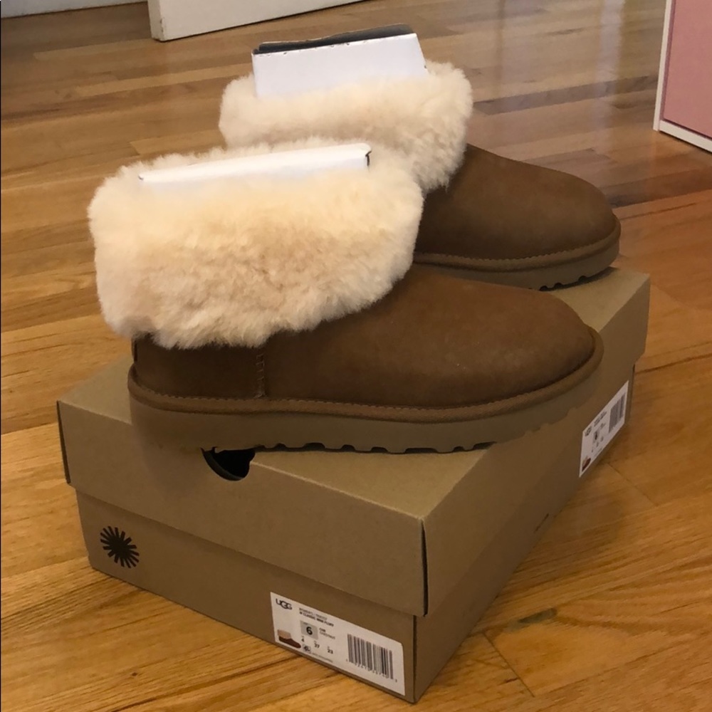 Ugg Classic Mini Fluff Chestnut Size 6